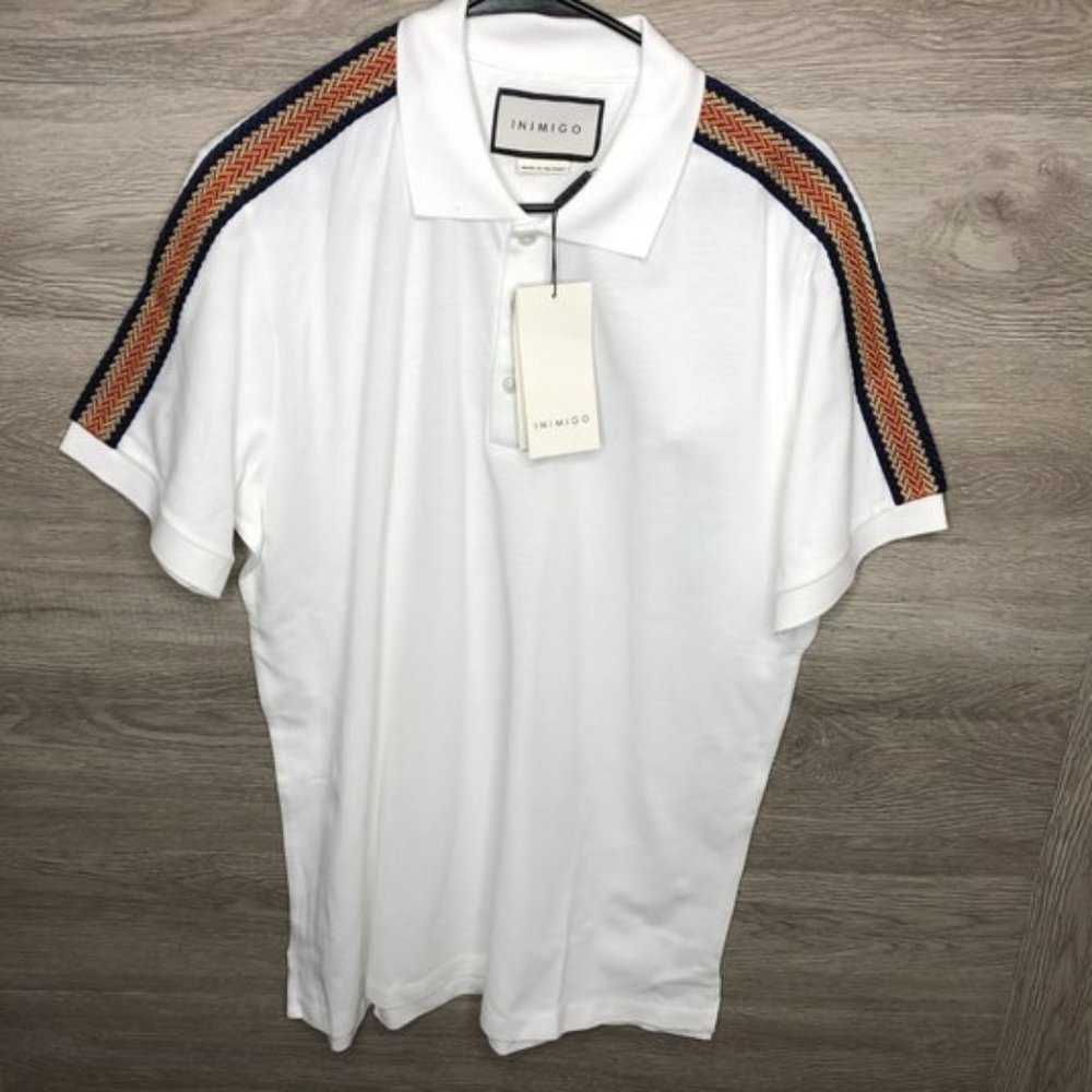 Inimigo Mens 4XL Milk White Braided Polo Braid NEW